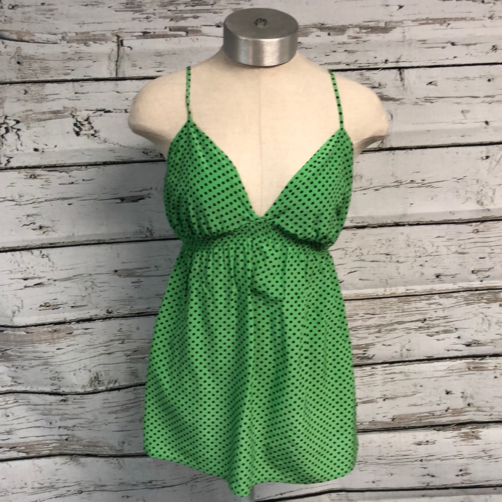 Express Design Studio Silk Cami Black/Green Size Small